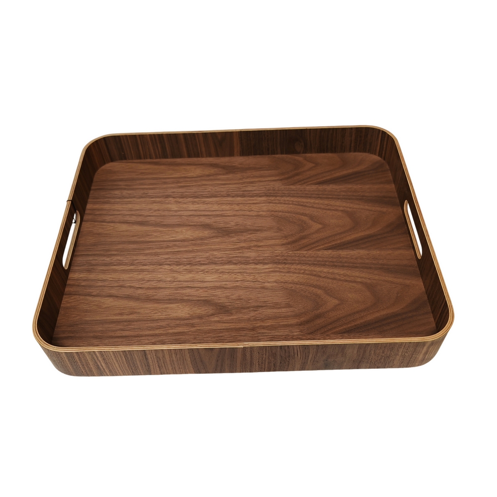 PLATEAU EN BOIS STRATIFIE DE FORME RECTANGULAIRE 45 X 36 X 6 CM - Photo N°1