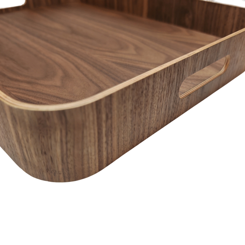 PLATEAU EN BOIS STRATIFIE DE FORME RECTANGULAIRE 45 X 36 X 6 CM - Photo N°3