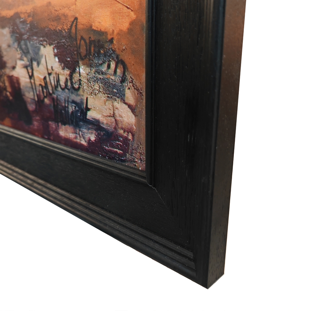 TOILE COUPLE CHAT NOIR  et  BLANC ENCADREMENT NOIR M. GONNIN 93 X 93 CM - Photo N°2