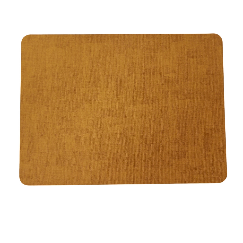 SET DE TABLE PLASTIQUE SOUPLE REVERSIBLE SAFRAN ET JAUNE 33 X 44.5 CM - Photo N°1