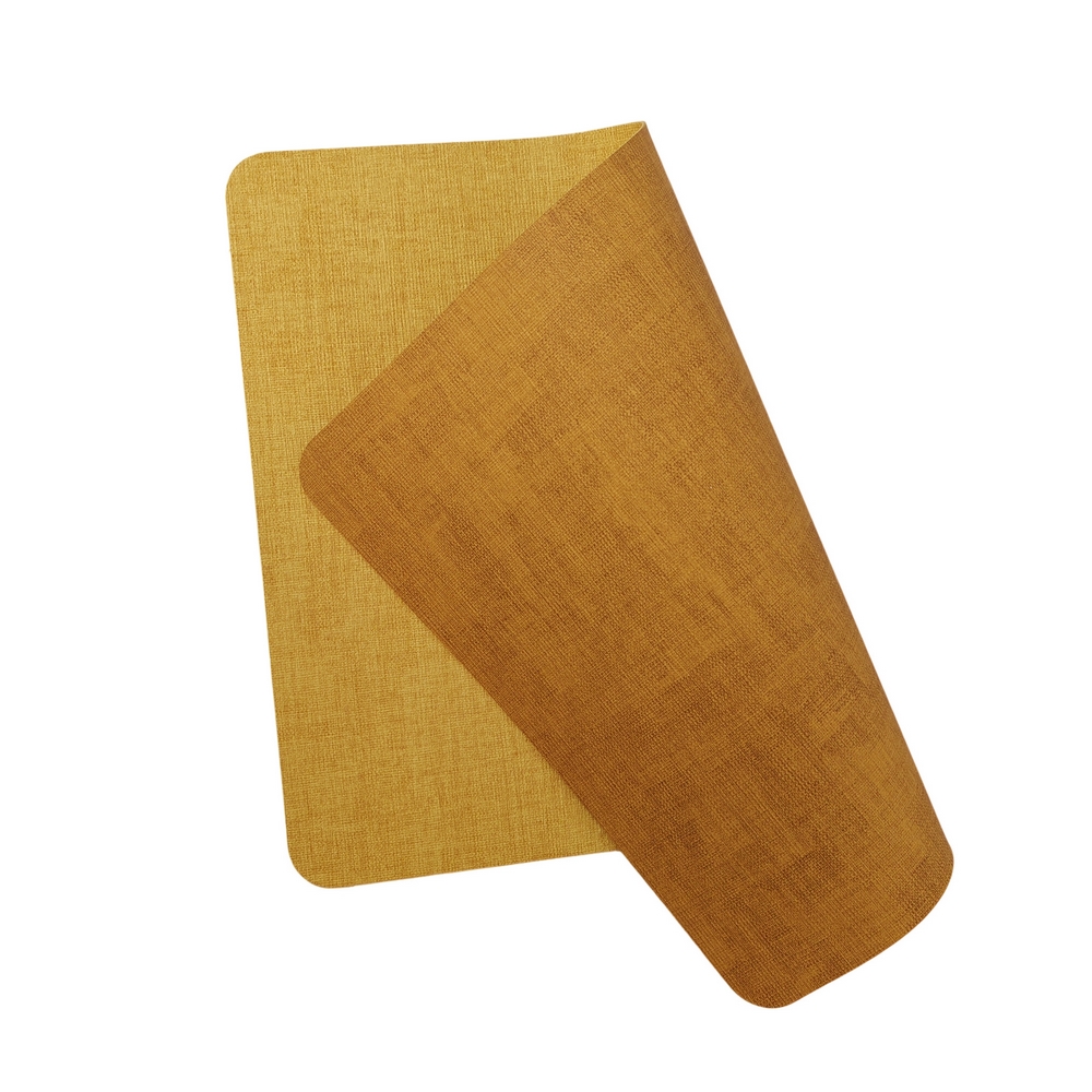 SET DE TABLE PLASTIQUE SOUPLE REVERSIBLE SAFRAN ET JAUNE 33 X 44.5 CM - Photo N°2