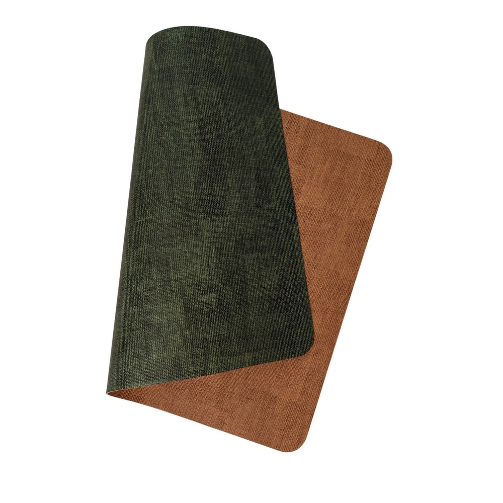 SET DE TABLE PLASTIQUE SOUPLE REVERSIBLE KAKI ET HAVANE 33 X 44.5 CM - Photo N°2