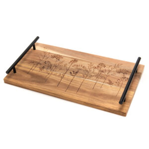 PLATEAU BOIS YUMA ANSES METAL NOIR 39 X 5 X 21 CM