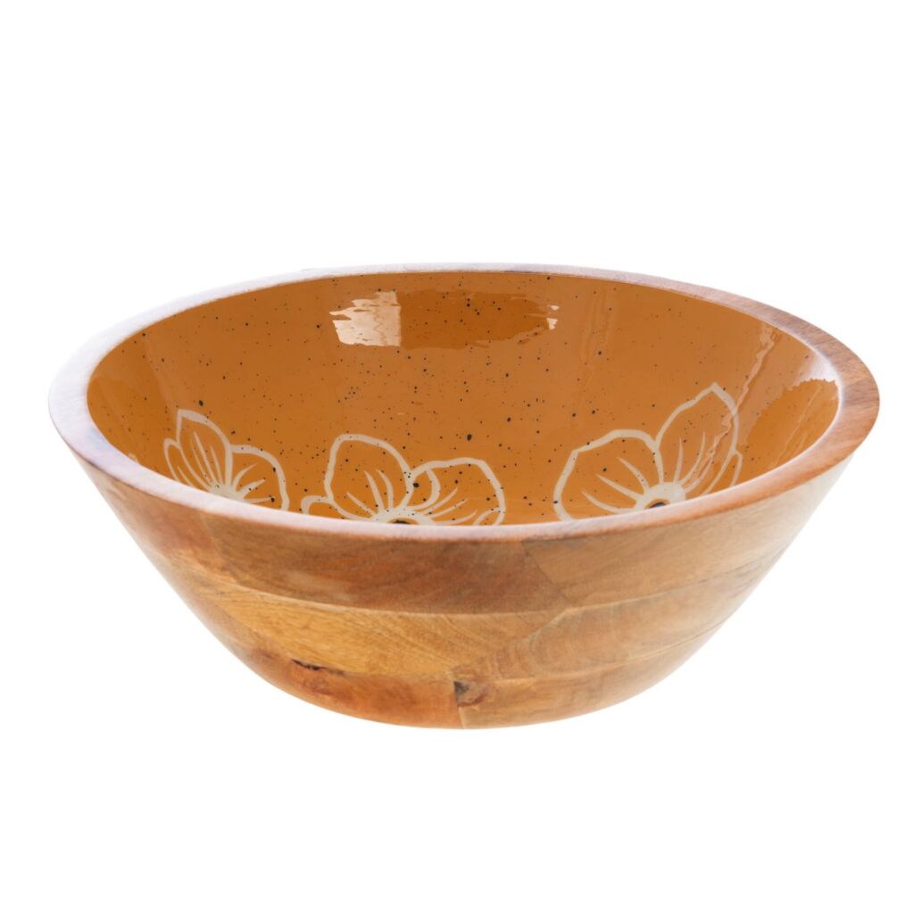 SALADIER MELISSA BOIS DE MANGUIER ET SON DECOR  35 X 12 CM - Photo N°1