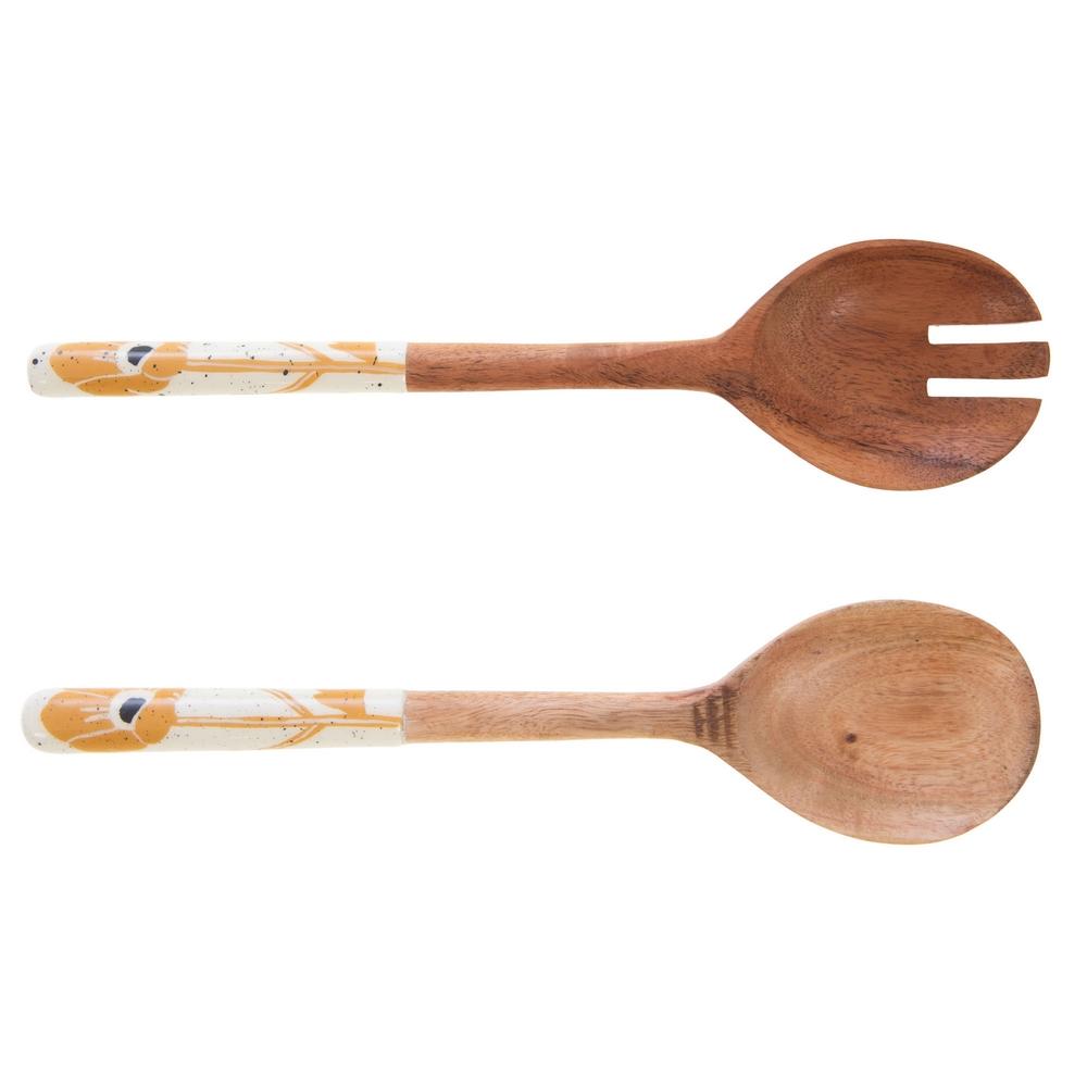 SET 2 COUVERTS A SALADE MELISSA ET DECOR FLEURS 30 CM - Photo N°1