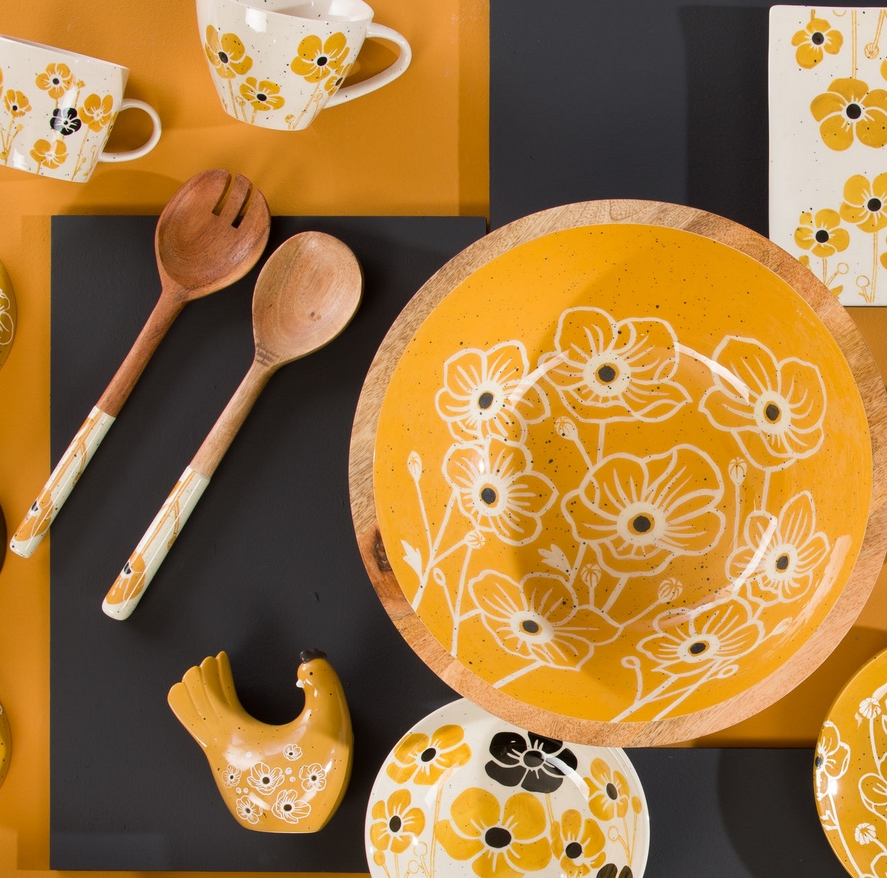 SET 2 COUVERTS A SALADE MELISSA ET DECOR FLEURS 30 CM - Photo N°3