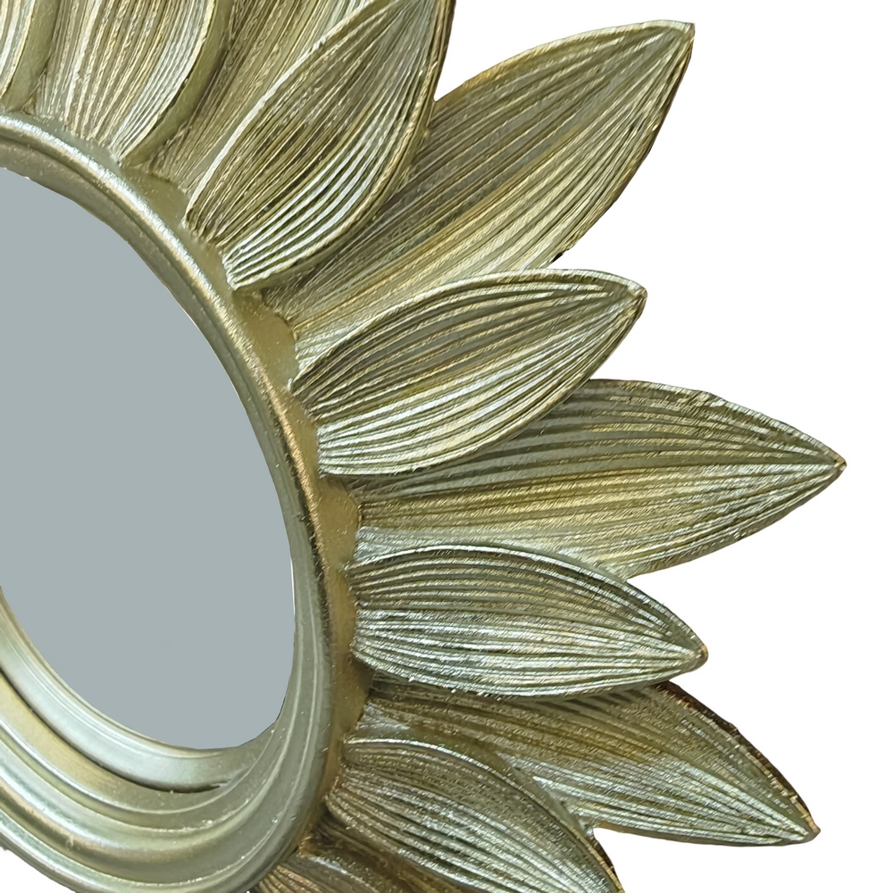 MIROIR CONVEXE SOLE FLEUR COULEUR CHAMPAGNE 30 X 30 X 2 CM - Photo N°4