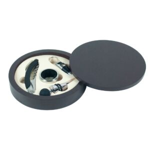 COFFRET TIRE BOUCHONS ET BOUCHON EN COFFRET BOIS NOIR 16 X 4 X 16 CM