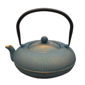 THEIERE FER FONTE AVEC INFUSEUR BLEUE ET DOREE 1.2 L