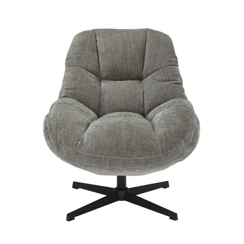 FAUTEUIL CLUB PIVOTANT TISSU TAUPE   H 91 X L 77 X P 85 CM - Photo N°2