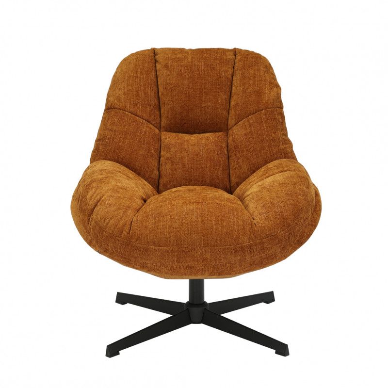 FAUTEUIL CLUB PIVOTANT TIISU MOUTARDE  H 91 X L 77 X P 85 CM - Photo N°2