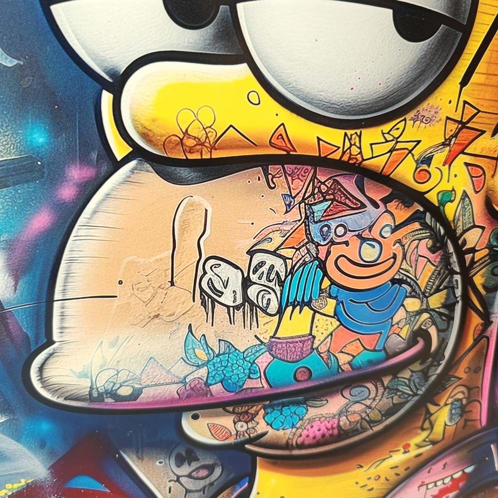 CADRE HOMER SIMPSON DE KALYSSA 60 X 60 CM ENCADREMENT NOIR - Photo N°4