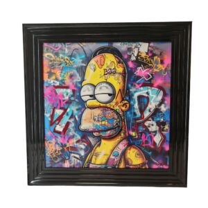 CADRE HOMER SIMPSON DE KALYSSA 60 X 60 CM ENCADREMENT NOIR
