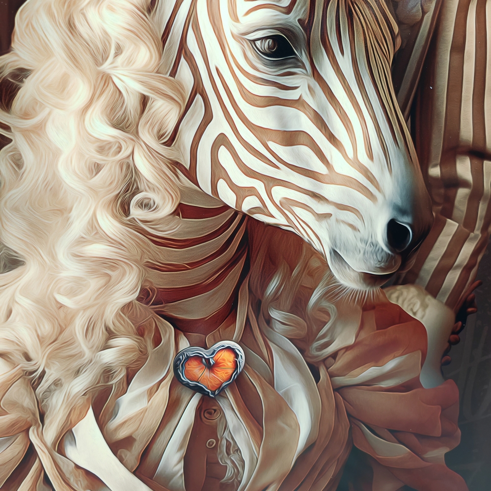 TOILE ZEBRES SYLVAIN BINET ENCADREMENT NOIR 92 X 132 CM - Photo N°5