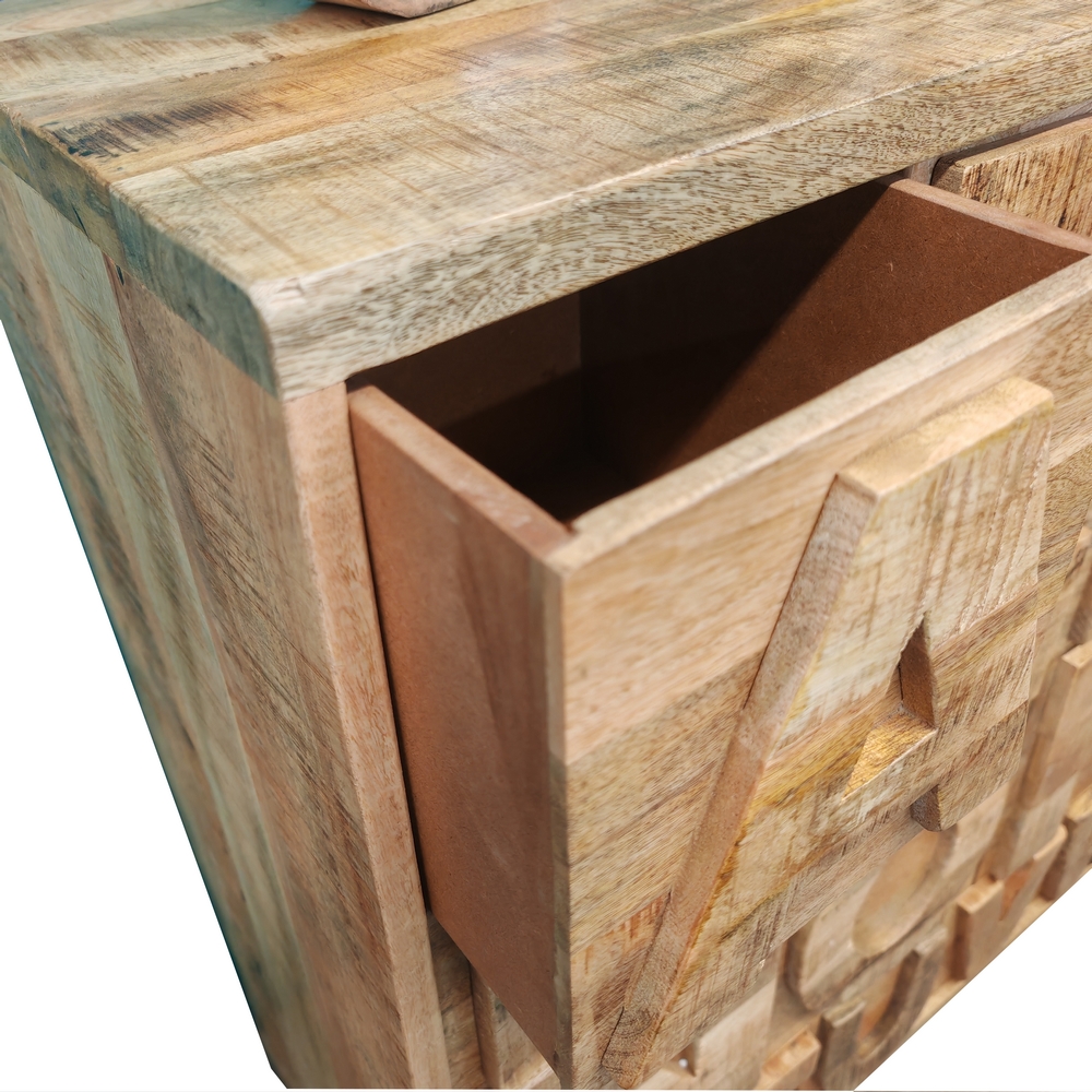 MEUBLE DE TIROIRS EN MANGUIER MASSIF 26 TIROIRS ALPHABET 128.5 X 93.5 X 37.5 CM - Photo N°7