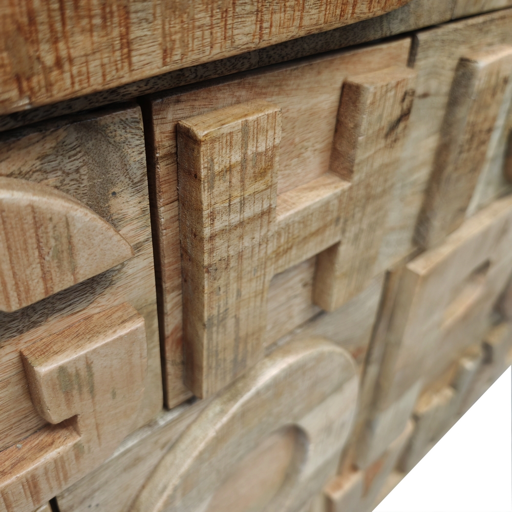 MEUBLE DE TIROIRS EN MANGUIER MASSIF 26 TIROIRS ALPHABET 128.5 X 93.5 X 37.5 CM - Photo N°4