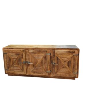 DRESSOIR EN MANGUIER MASSIF 3 PORTES POIGNEE FRIGO 190 X 82 X 43 CM