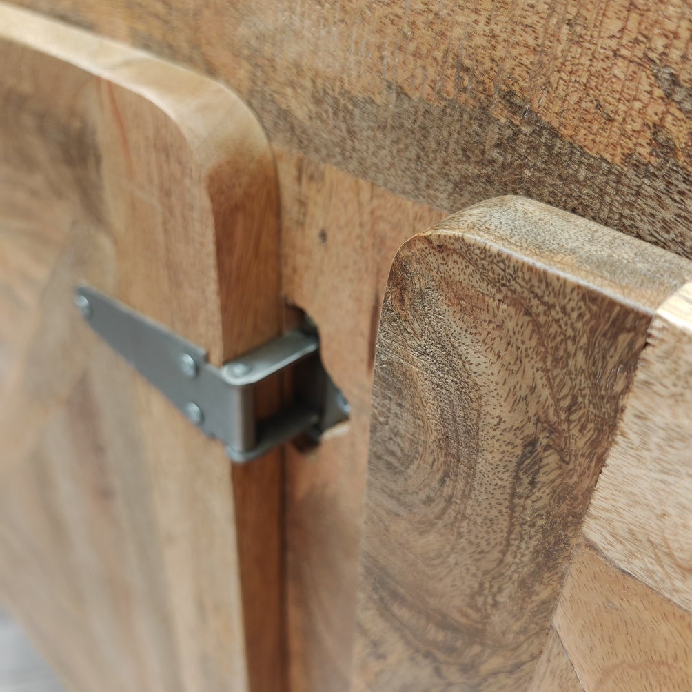 DRESSOIR EN MANGUIER MASSIF 2 PORTES POIGNEE FRIGO 130 X 82 X 43 CM - Photo N°2