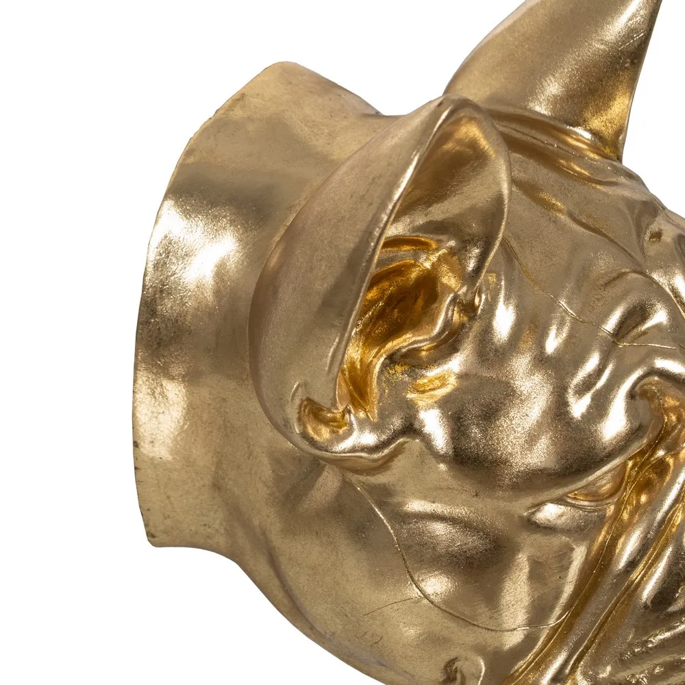 APPLIQUE BULL-DOG COULEUR DORE EN RESINE 28 X 26.5 X 23 CM - Photo N°4