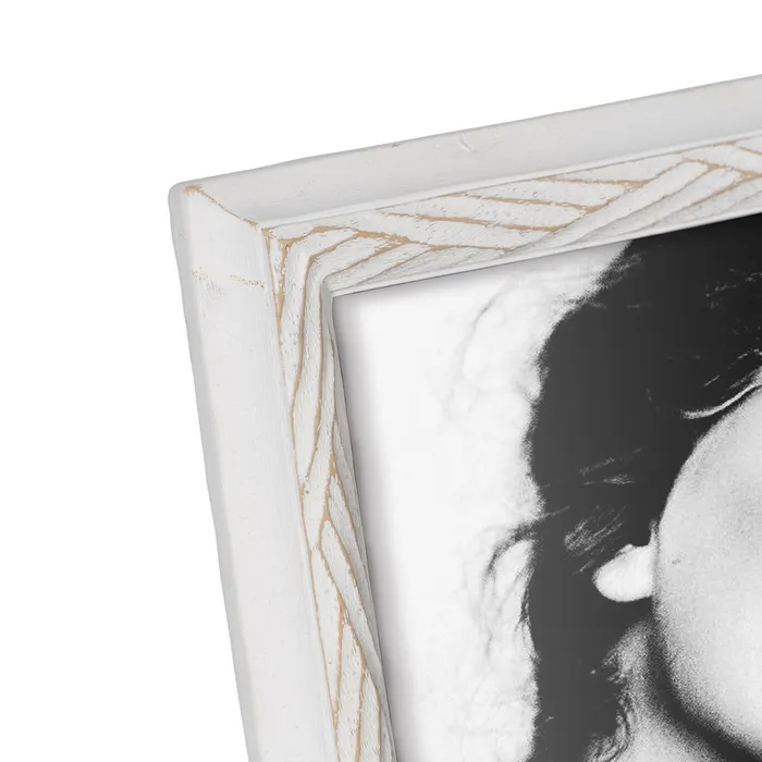 CADRE PHOTO 13 X 18 BLANC PATINE 16 X 21 X 2.5 CM - Photo N°4