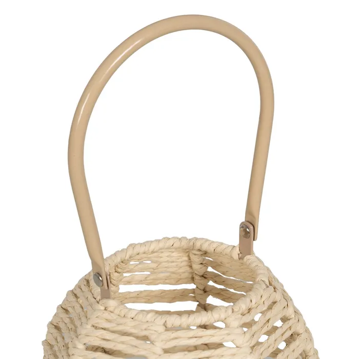 LANTERNE TRESSAGE NATUREL ANSE RIGIDE 20.5 X 25.5 X 20.5 CM - Photo N°6