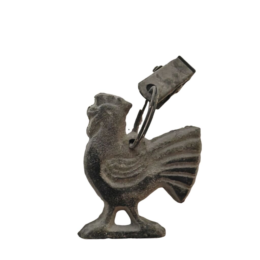 SET 4 POIDS DE NAPPE COQ REALISE EN FONTE GRIS ACIER  4.5 X 8 X 1.2 CM - Photo N°1