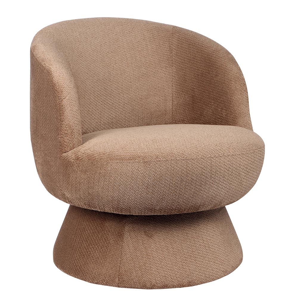 FAUTEUIL LADOGA TOURNANT TISSU CAMEL 66 X 71 X 80 CM - Photo N°1