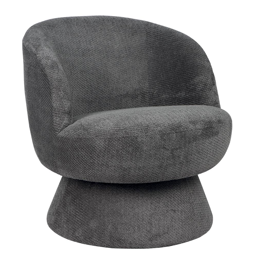 FAUTEUIL LADOGA TOURNANT TISSU GRIS 66 X 71 X 80 CM - Photo N°1