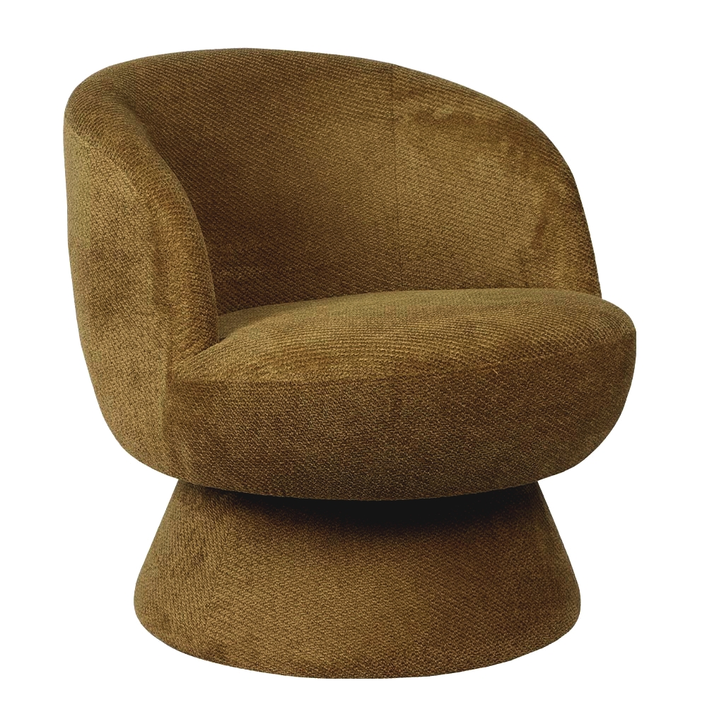 FAUTEUIL LADOGA TOURNANT TISSU VERT 66 X 71 X 80 CM - Photo N°1