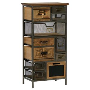 COMMODE DECO 11 TIROIRS METAL ET BOIS DIMENSIONS 54 X 109 X 34 CM