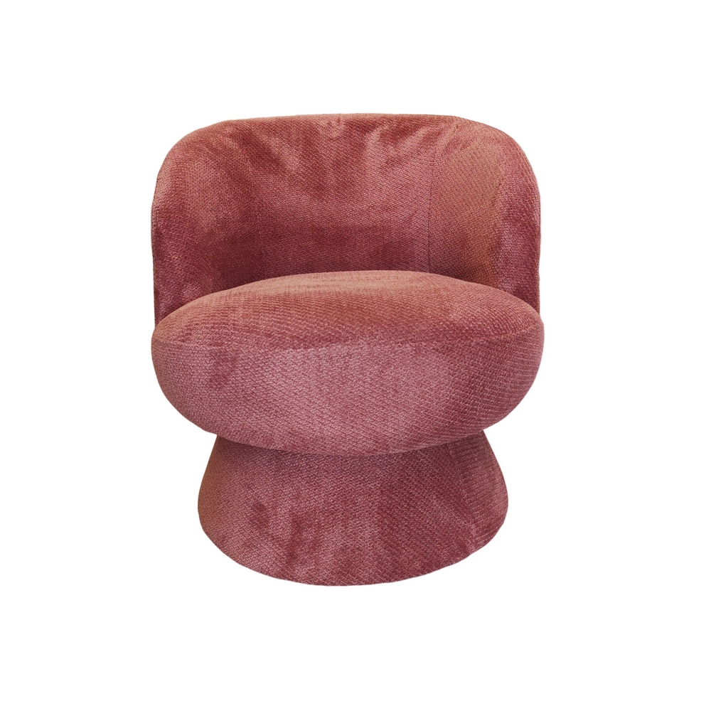 FAUTEUIL LADOGA TOURNANT TISSU PRUNE 66 X 71 X 80 CM - Photo N°1