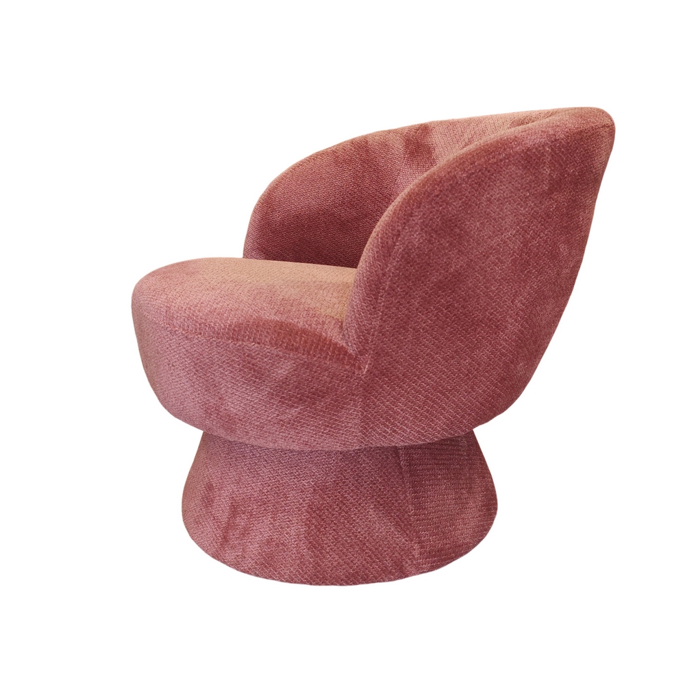 FAUTEUIL LADOGA TOURNANT TISSU PRUNE 66 X 71 X 80 CM - Photo N°3