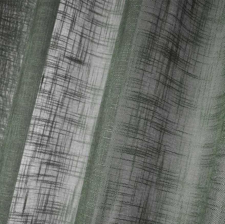 RIDEAU OEILLET ONTARIO EN POLYESTER COULEUR SAUGE 135 X 260 CM - Photo N°3