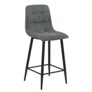CHAISE D'ILOT PIED METAL NOIR ASSISE TISSU GRIS 46 X 52 X 95 CM