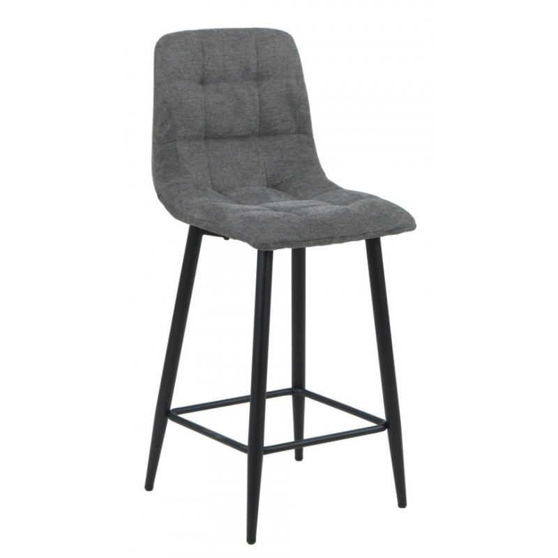 CHAISE D'ILOT PIED METAL NOIR ASSISE TISSU GRIS 46 X 52 X 95 CM - Photo N°1