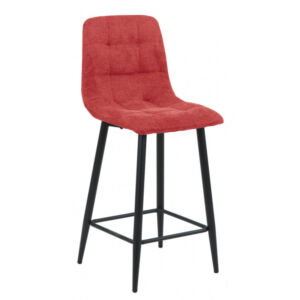 CHAISE D'ILOT PIED METAL NOIR ASSISE TISSU ROUGE 46 X 52 X 95 CM