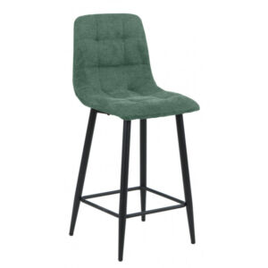 CHAISE D'ILOT PIED METAL NOIR ASSISE TISSU VERT 46 X 52 X 95 CM
