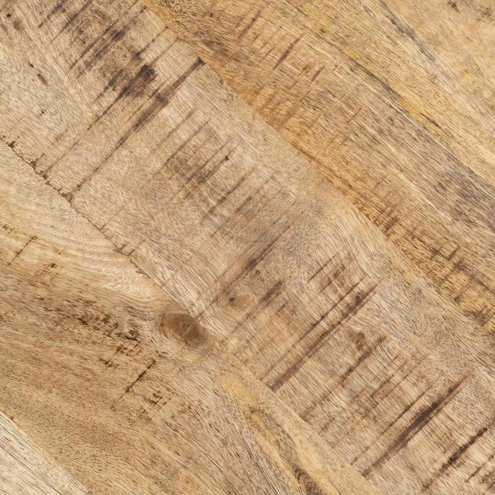 TABLE RONDE PERU PLATEAU MANGUIER PIED METAL NOIR 120 X 120 X 78 CM - Photo N°6