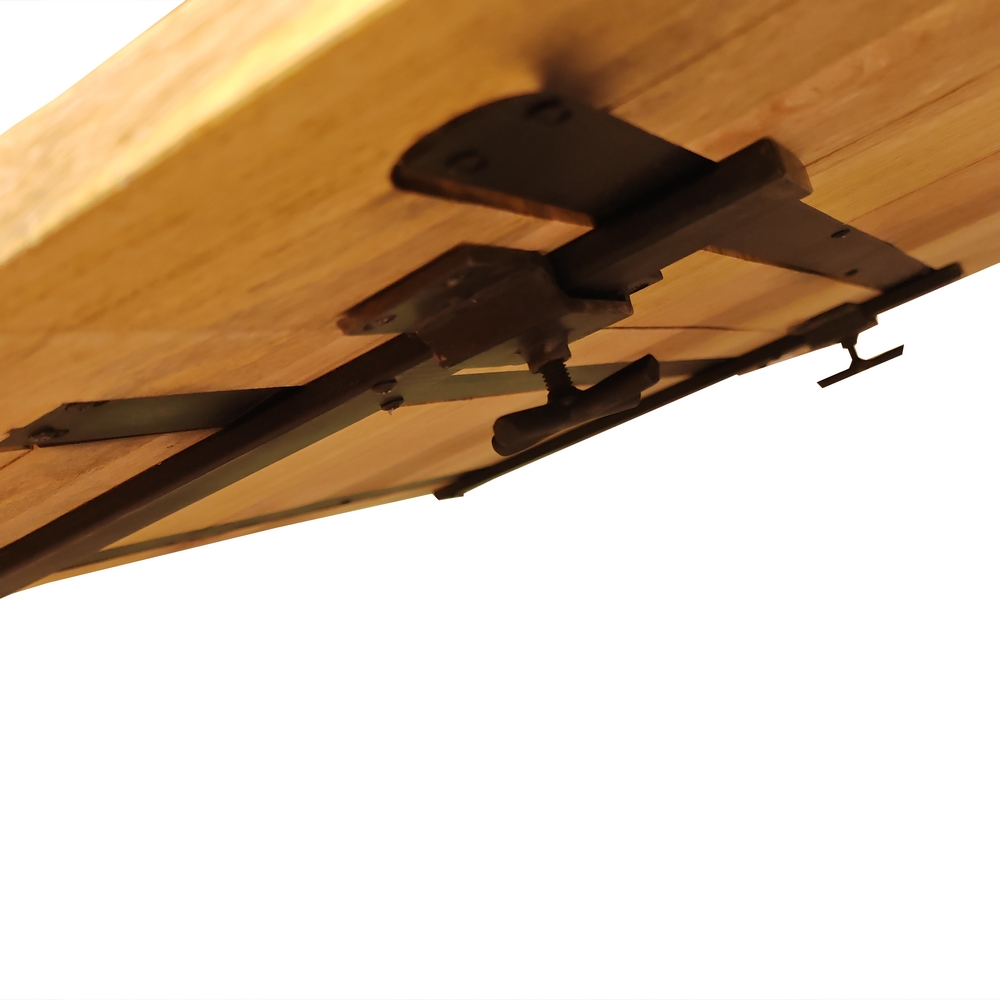 TABLE EN MANGUIER MASSIF TAVOLO PIEDS ETOILE NOIR 220(300) X 95 X 78 CM - Photo N°8