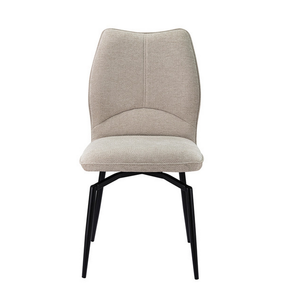 CHAISE LARA PIVOTANTE 180° PIED NOIR TISSU ECRU 45.5 X 89 X 49 CM - Photo N°2