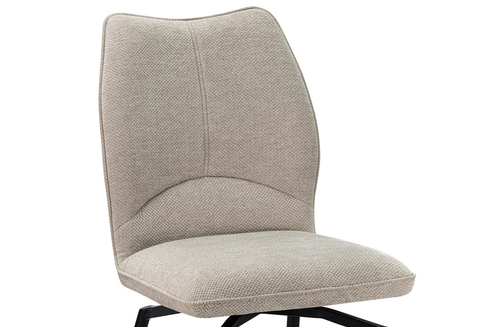 CHAISE LARA PIVOTANTE 180° PIED NOIR TISSU ECRU 45.5 X 89 X 49 CM - Photo N°8