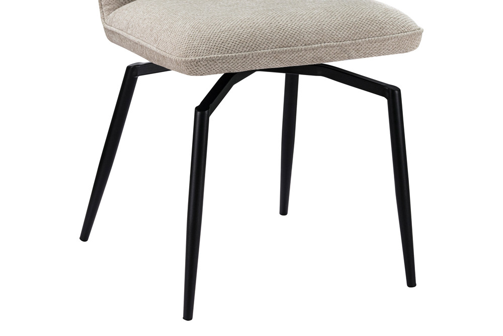 CHAISE LARA PIVOTANTE 180° PIED NOIR TISSU ECRU 45.5 X 89 X 49 CM - Photo N°9