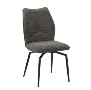 CHAISE LARA PIVOTANTE 180° PIED NOIR TISSU GRIS 45.5 X 89 X 49 CM