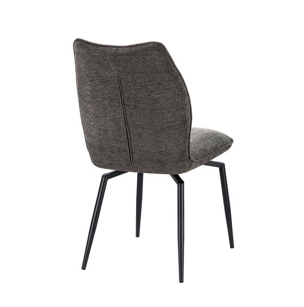 CHAISE LARA PIVOTANTE 180° PIED NOIR TISSU GRIS 45.5 X 89 X 49 CM - Photo N°5