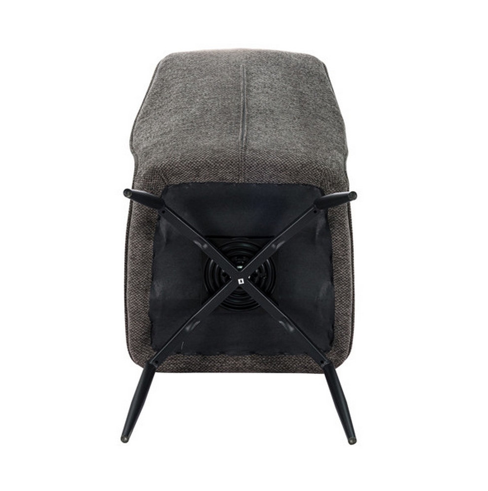 CHAISE LARA PIVOTANTE 180° PIED NOIR TISSU GRIS 45.5 X 89 X 49 CM - Photo N°7