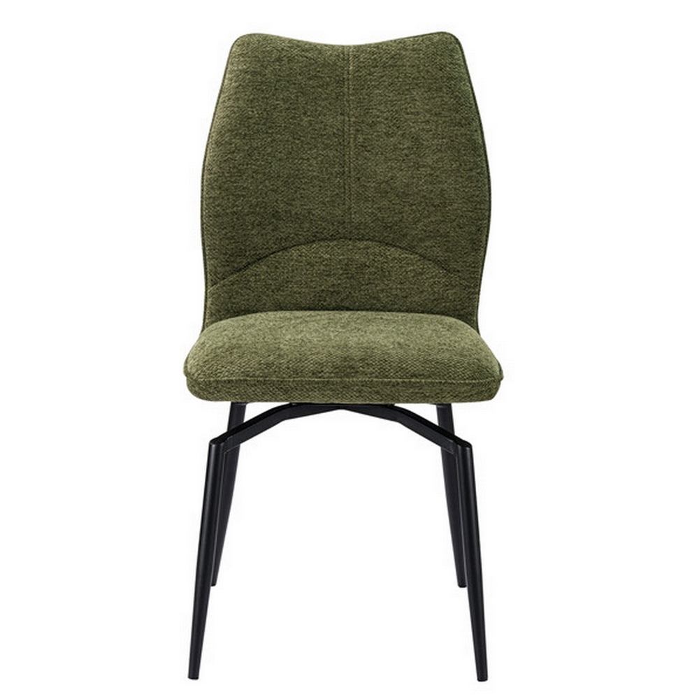 CHAISE LARA PIVOTANTE 180° PIED NOIR TISSU VERT KAKI 45.5 X 89 X 49 CM - Photo N°2