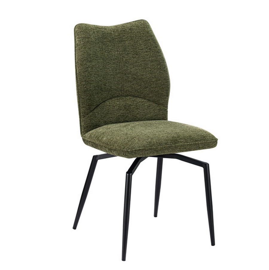 CHAISE LARA PIVOTANTE 180° PIED NOIR TISSU VERT KAKI 45.5 X 89 X 49 CM - Photo N°3