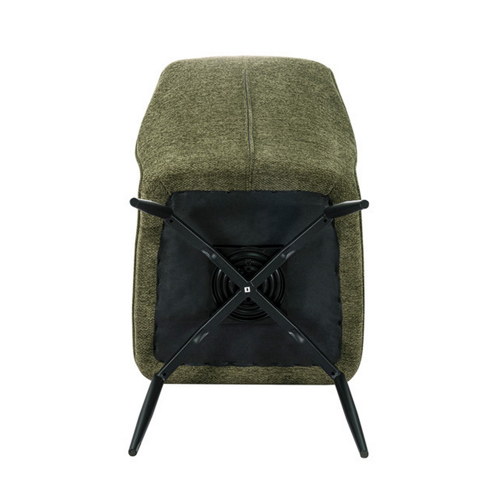 CHAISE LARA PIVOTANTE 180° PIED NOIR TISSU VERT KAKI 45.5 X 89 X 49 CM - Photo N°7