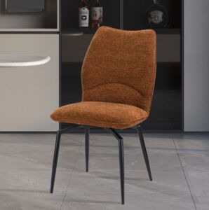 CHAISE LARA PIVOTANTE 180° PIED NOIR TISSU ROUILLE 45.5 X 89 X 49 CM