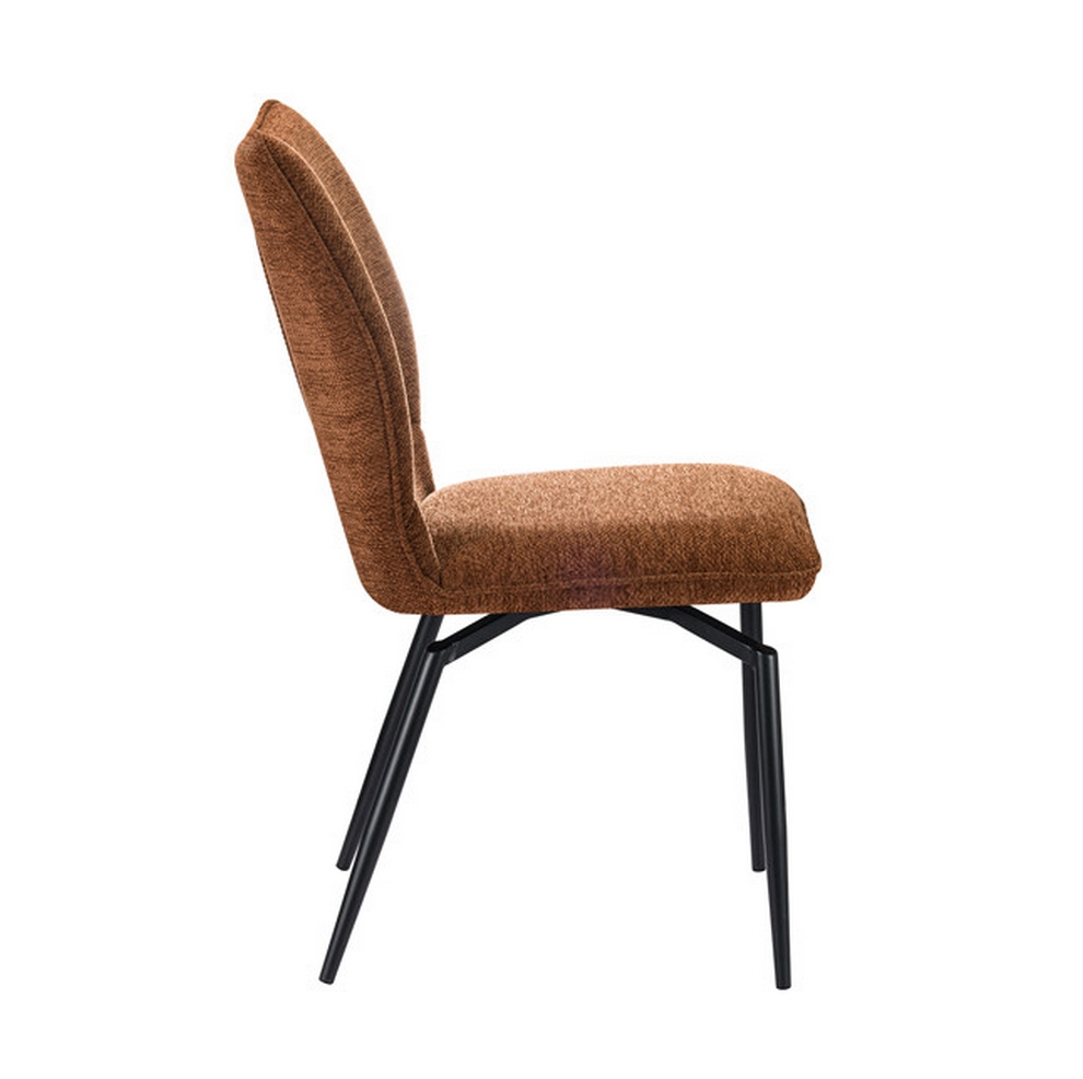 CHAISE LARA PIVOTANTE 180° PIED NOIR TISSU ROUILLE 45.5 X 89 X 49 CM - Photo N°4